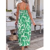 CUPSHE Summer Maxi Dress for Women Casual Beach Vacation Dress Spaghetti Strap Ruched Sleeveless Sundress A Line Resort Wear(Mint Abstract)