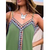 CUPSHE Women’s Boho Maxi Dress Summer Sleeveless V Neck Casual Printed Loose Long A Line Beach Vacation Flowy Sundress(Olive Green)