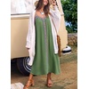 CUPSHE Women’s Boho Maxi Dress Summer Sleeveless V Neck Casual Printed Loose Long A Line Beach Vacation Flowy Sundress(Olive Green)