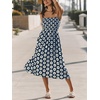 CUPSHE Women’s Summer Dresses Floral Sleeveless Square Neck Spaghetti Straps Cute Midi Dress(Navy)