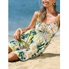 CUPSHE Women’s Summer Dresses Floral Square Neck Tie Front Sleeveless Smocked Vacation Mini Dress(Green)