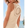 CUPSHE Womens Summer Dresses Waffle Knit Double Layer Mandala Sleeveless Split Hem Beach Midi Dress(Beige)