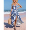 CUPSHE Womens Summer Maxi Dress 2026 Sleeveless Long Sundresses Spaghetti Strap Flowy Boho Beach Vacation Dress(Blue Floral)