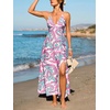 CUPSHE Womens Summer Maxi Dress 2026 Sleeveless Long Sundresses Spaghetti Strap Flowy Boho Beach Vacation Dress(Pink)