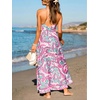 CUPSHE Womens Summer Maxi Dress 2026 Sleeveless Long Sundresses Spaghetti Strap Flowy Boho Beach Vacation Dress(Pink)