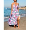 CUPSHE Womens Summer Maxi Dress 2026 Sleeveless Long Sundresses Spaghetti Strap Flowy Boho Beach Vacation Dress(Pink)