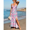 CUPSHE Womens Summer Maxi Dress 2026 Sleeveless Long Sundresses Spaghetti Strap Flowy Boho Beach Vacation Dress(Pink)