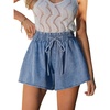 CUPSHE Women’s Denim Short High Waist Drawstring Skirt Shorts Tie Elastic Waist Casual Summer(Blue)