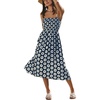 CUPSHE Women’s Summer Dresses Floral Sleeveless Square Neck Spaghetti Straps Cute Midi Dress(Navy)