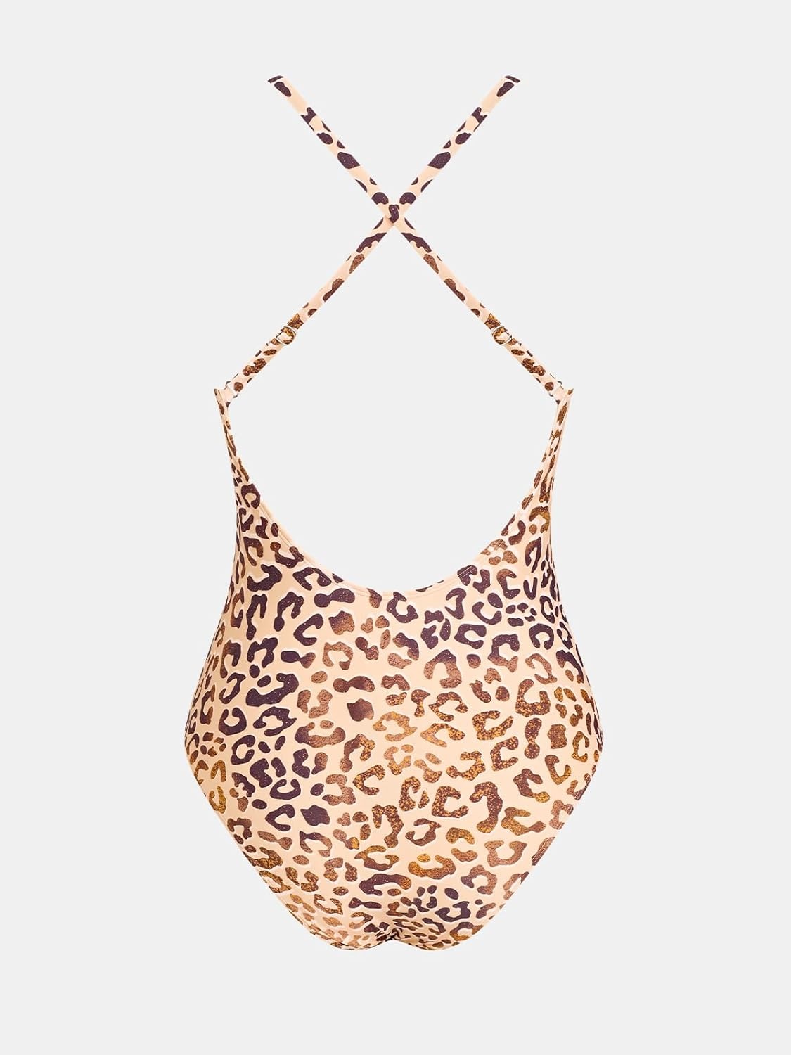 image:imageCUPSHE Women Swimsuit One Piece Bathing Suit Deep V Neck Crisscross Back Adjustable StrapBrown Leopard