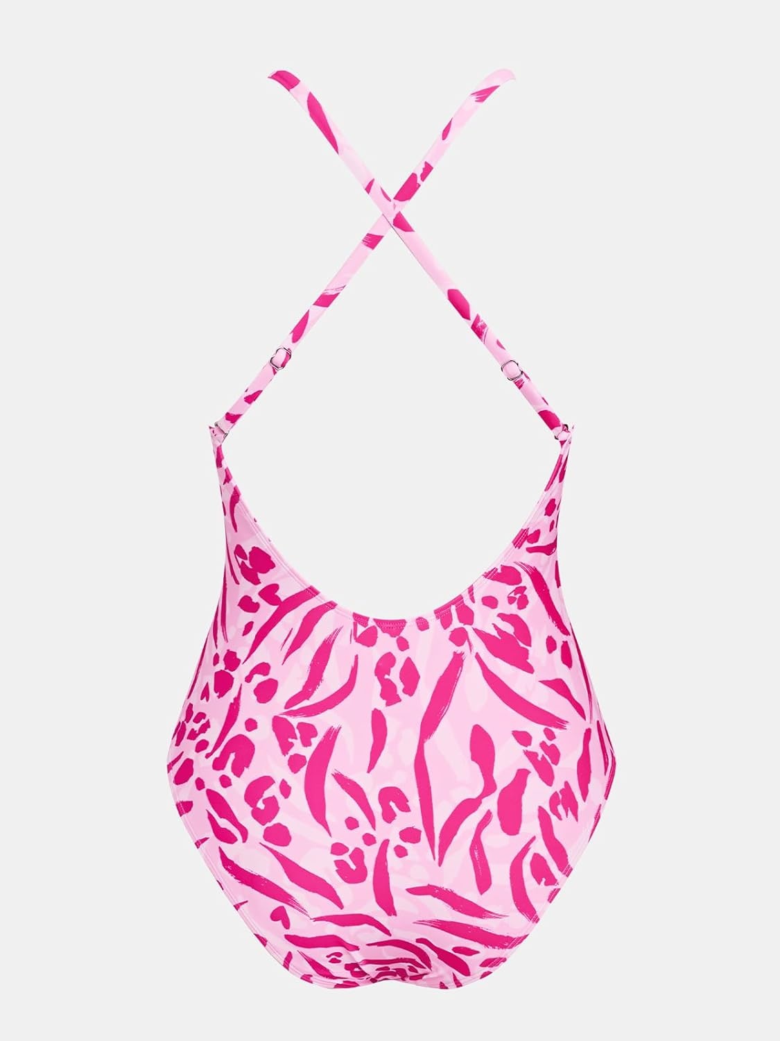 image:imageCUPSHE Women Swimsuit One Piece Bathing Suit Deep V Neck Crisscross Back Adjustable StrapPink Animal
