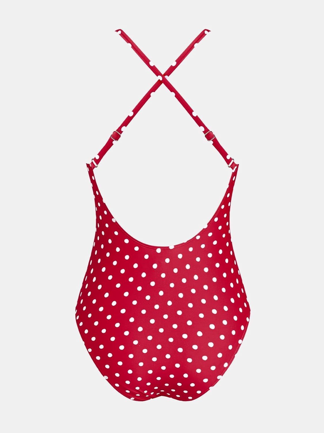 image:imageCUPSHE Women Swimsuit One Piece Bathing Suit Deep V Neck Crisscross Back Adjustable StrapRed Polka Dots