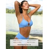 CUPSHE Bikini Set for Women Two Piece Swimsuits Cut Out High Waisted Scoop Neck V Cut Bottom(Cornflower Blue)