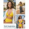 CUPSHE Two Piece Swimsuit for Women Bikini Set High Waisted V Neck O Ring Removable Straps Ruching Bathing Suits(Lemon Yellow)