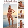 CUPSHE Women’s Bikini Set High Waisted Two Piece Swimsuit Scoop Neck Cutout Bathing Suit Back Hook Color Block Swimwear(Orange/Red Zebra)