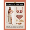 CUPSHE Women’s Bikini Set High Waisted Two Piece Swimsuit Scoop Neck Cutout Bathing Suit Back Hook Color Block Swimwear(Orange/Red Zebra)