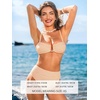 CUPSHE Women’s Bikini Set High Waisted Two Piece Swimsuit U Wire High Leg Cut Cheeky Bottom Bathing Suit Back Hook(White/Orange Stripe)