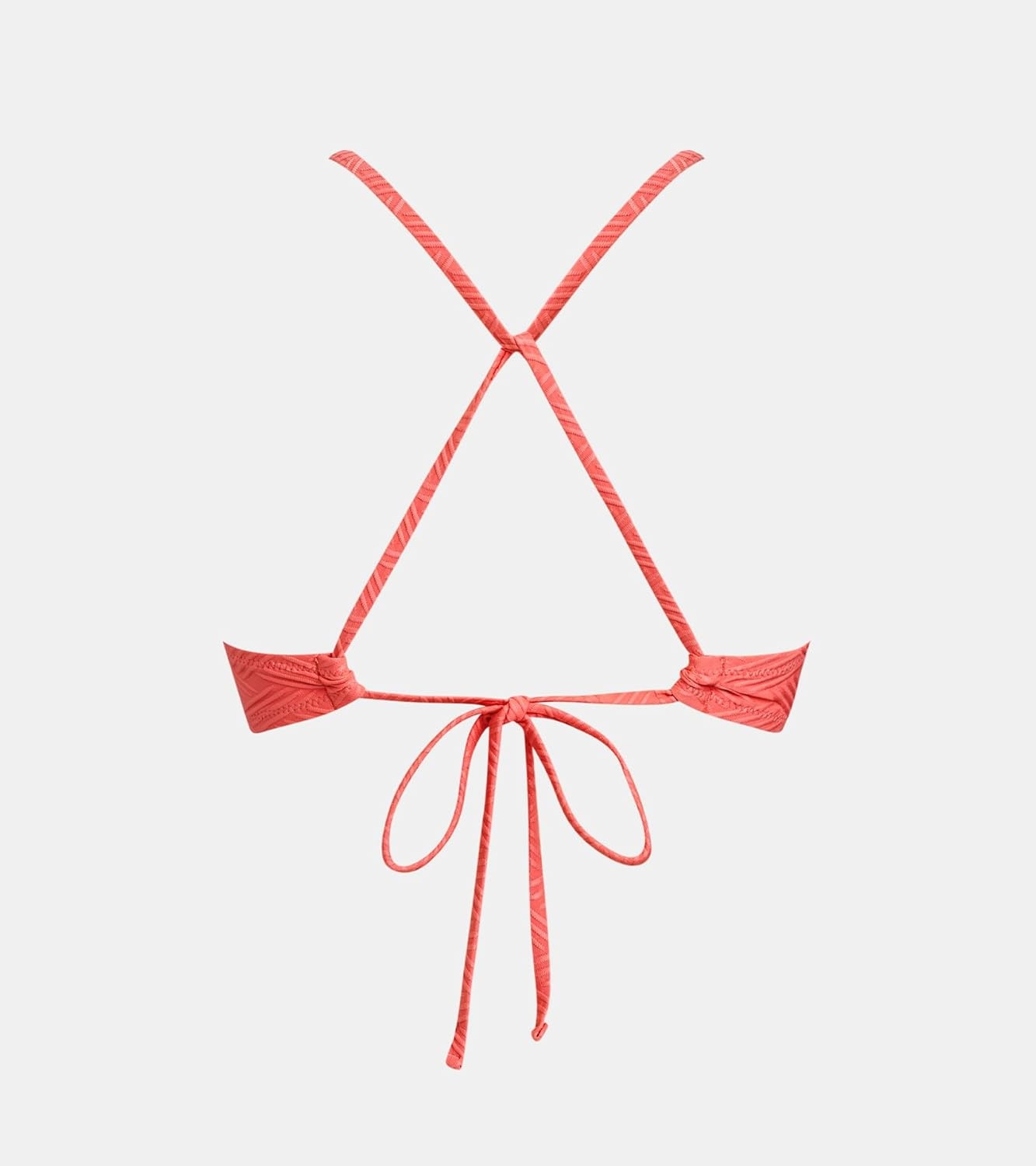image:imageCUPSHE Bikini Top for Women Bathing Suit Criss Cross Self Tie Spaghetti Straps V NeckCoral Pink