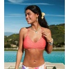 CUPSHE Bikini Top for Women Bathing Suit Criss Cross Self Tie Spaghetti Straps V Neck(Coral Pink)
