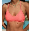 CUPSHE Bikini Top for Women Bathing Suit Criss Cross Self Tie Spaghetti Straps V Neck(Coral Pink)