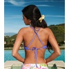 CUPSHE Bikini Top for Women Bathing Suit Criss Cross Self Tie Spaghetti Straps V Neck(Lilac Purple)