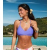 CUPSHE Bikini Top for Women Bathing Suit Criss Cross Self Tie Spaghetti Straps V Neck(Lilac Purple)