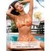 CUPSHE Women’s Bikini Set Two Piece Swimsuit Mid Rise Bathing Suit Twist Sweetheart Neck Self Tie Cheeky Bottom(Orange/Floral)