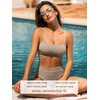 CUPSHE Women’s Bikini Set Two Piece Swimsuits High Waisted Scoop Neck Spaghetti Adjustable Straps Textured(Light Brown)