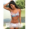 CUPSHE Women’s Bikini Sets Two Piece Swimsuit Low Rise Bathing Suits Ruffled Scoop Neck Crossback Tie Cheeky(Red Blue Floral)