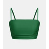 CUPSHE Womens Bikini Top Swimsuit Ruching Bandeau Top Spaghetti Adjustable Straps(Dark Green)