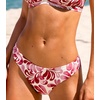 CUPSHE Womens Swimsuit Bikini Bottom Low Rise Bathing Suit(Red/Abstract)