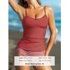 CUPSHE Women’s Tankini Sets Two Piece Swimsuit Scoop Neck Cutout Ruched Mid Rise Reversible Bottom(Red/Diamond)