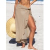CUPSHE Women Sarong Coverups Chiffon Ruffle Self Tie Sarong Wraps Skirt Beach Sarongs for Swimwear(Brown)