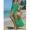 CUPSHE Women Sarong Coverups Chiffon Ruffle Self Tie Sarong Wraps Skirt Beach Sarongs for Swimwear(Green)