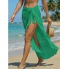 CUPSHE Women Sarong Coverups Chiffon Ruffle Self Tie Sarong Wraps Skirt Beach Sarongs for Swimwear(Green)