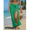CUPSHE Women Sarong Coverups Chiffon Ruffle Self Tie Sarong Wraps Skirt Beach Sarongs for Swimwear(Green)