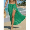 CUPSHE Women Sarong Coverups Chiffon Ruffle Self Tie Sarong Wraps Skirt Beach Sarongs for Swimwear(Green)