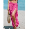 CUPSHE Women Sarong Coverups Chiffon Ruffle Self Tie Sarong Wraps Skirt Beach Sarongs for Swimwear(Hot Pink)