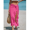 CUPSHE Women Sarong Coverups Chiffon Ruffle Self Tie Sarong Wraps Skirt Beach Sarongs for Swimwear(Hot Pink)