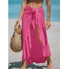 CUPSHE Women Sarong Coverups Chiffon Ruffle Self Tie Sarong Wraps Skirt Beach Sarongs for Swimwear(Hot Pink)