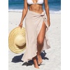 CUPSHE Women Sarong Coverups Chiffon Ruffle Self Tie Sarong Wraps Skirt Beach Sarongs for Swimwear(Khaki)