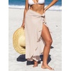 CUPSHE Women Sarong Coverups Chiffon Ruffle Self Tie Sarong Wraps Skirt Beach Sarongs for Swimwear(Khaki)