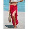 CUPSHE Women Sarong Coverups Chiffon Ruffle Self Tie Sarong Wraps Skirt Beach Sarongs for Swimwear(Red)