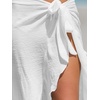 CUPSHE Women Sarong Coverups Chiffon Ruffle Self Tie Sarong Wraps Skirt Beach Sarongs for Swimwear(White)