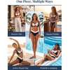 CUPSHE Women’s Bikini Set High Waisted Two Piece Swimsuit V Neck O Ring Cutout Ruched Front Bathing Suit Back Hook(Navy Blue/White)