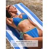 CUPSHE Women’s Bikini Sets Two Piece Swimsuit Sexy Low Rise Bathing Suit Halter String Tie Textured Swimwear(Royal Blue)