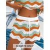 CUPSHE Women’s Cover Up Shorts Striped Drawstring Waist Knit Swimsuit Cover Up Summer Casual Beach Shorts(Orange-green Striped)