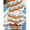 CUPSHE Women’s Cover Up Shorts Striped Drawstring Waist Knit Swimsuit Cover Up Summer Casual Beach Shorts(Orange-green Striped)