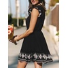 CUPSHE Women’s Summer Dresses Paisley Ruffle Sleeves V Neck Smocked Tiered Casual Mini Dress(Black)