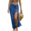 CUPSHE Women Sarong Coverups Chiffon Ruffle Self Tie Sarong Wraps Skirt Beach Sarongs for Swimwear(Blue)